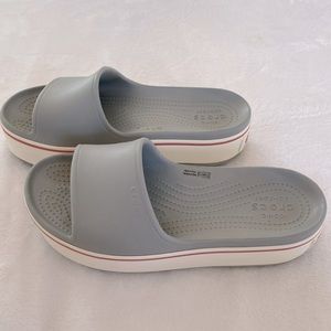 Platform croc sandals